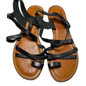 Musse & cloud black leather sandal strappy Estelle (small flaw) 40/9